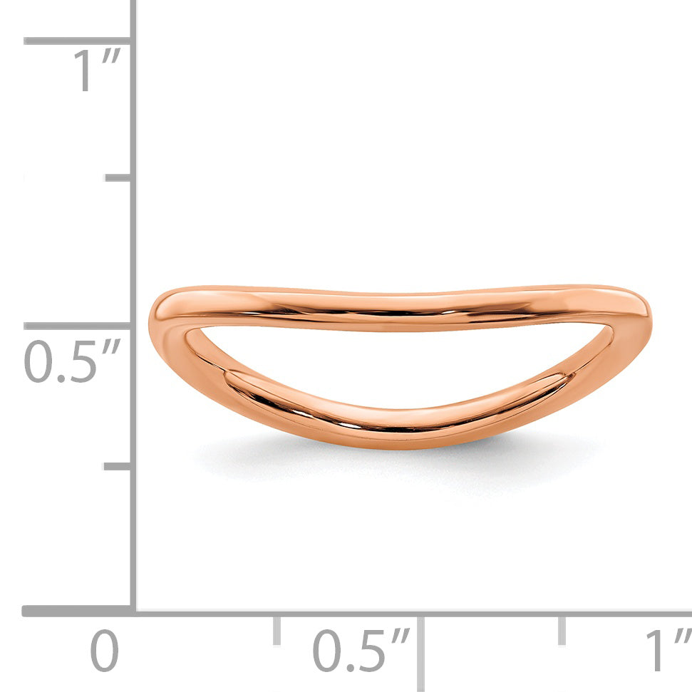 Sterling Silver Stackable Expressions Polished Pink Plated Wave Ring
