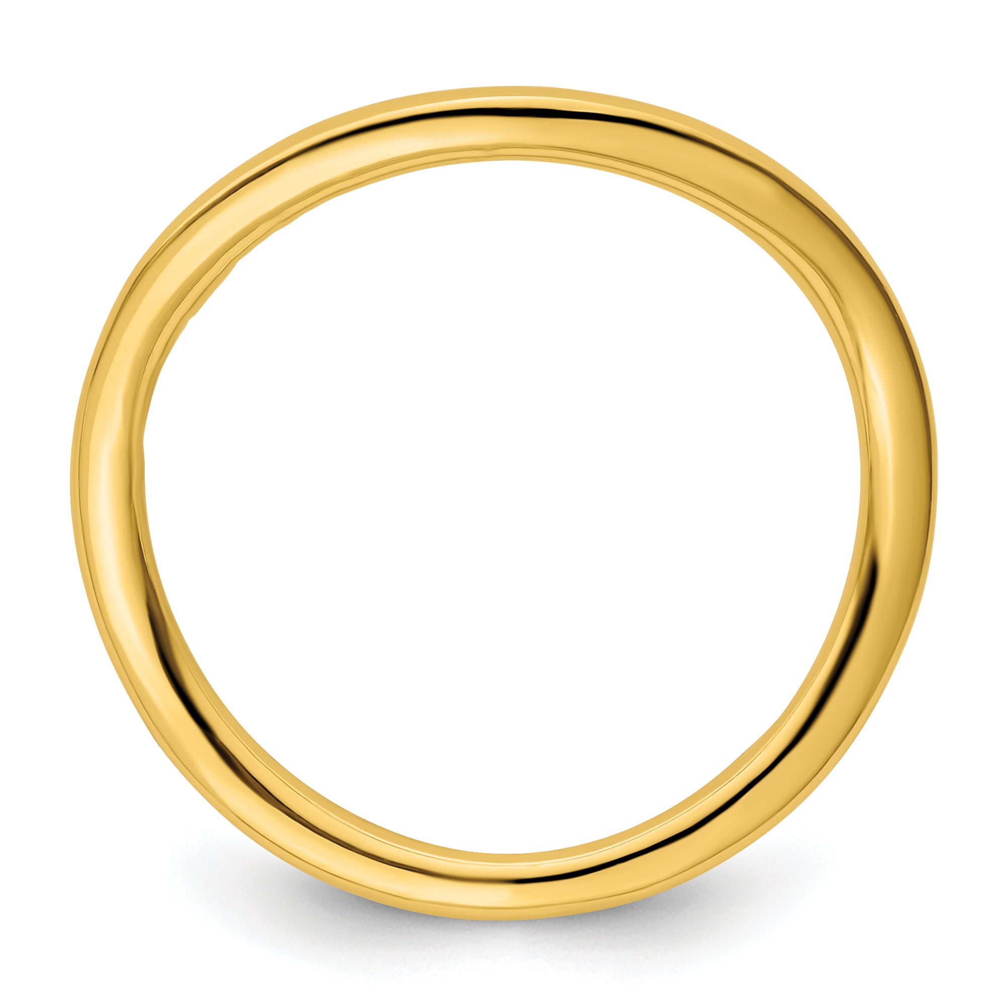 Sterling Silver Stackable Expressions Polished Gold Plate Wave Ring
