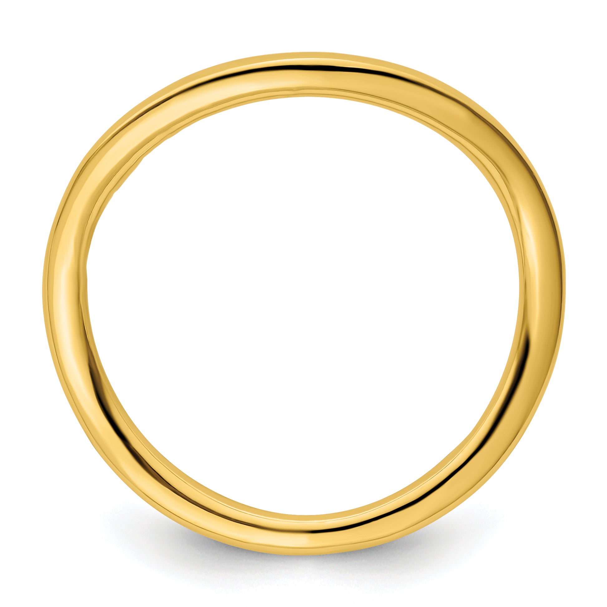 Sterling Silver Stackable Expressions Polished Gold Plate Wave Ring