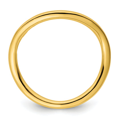 Sterling Silver Stackable Expressions Polished Gold Plate Wave Ring