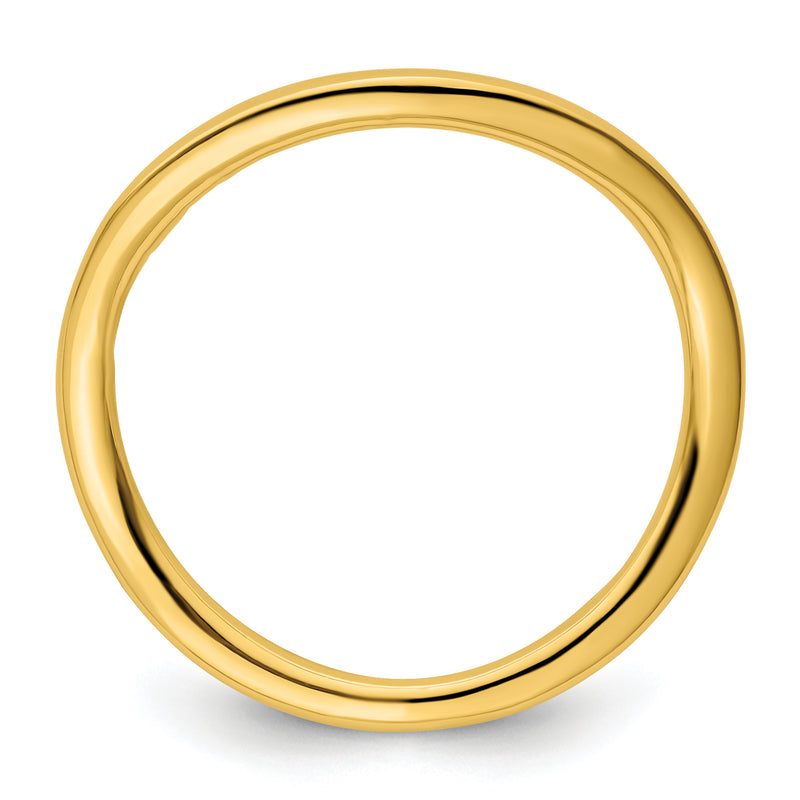 Sterling Silver Stackable Expressions Polished Gold Plate Wave Ring