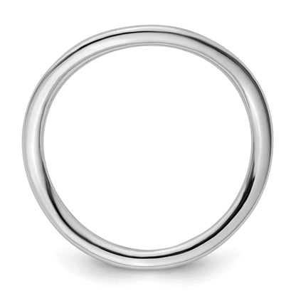 Sterling Silver Stackable Expressions Polished Rhodium Plate Wave Ring