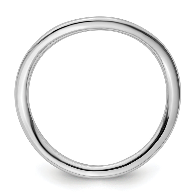 Sterling Silver Stackable Expressions Polished Rhodium Plate Wave Ring