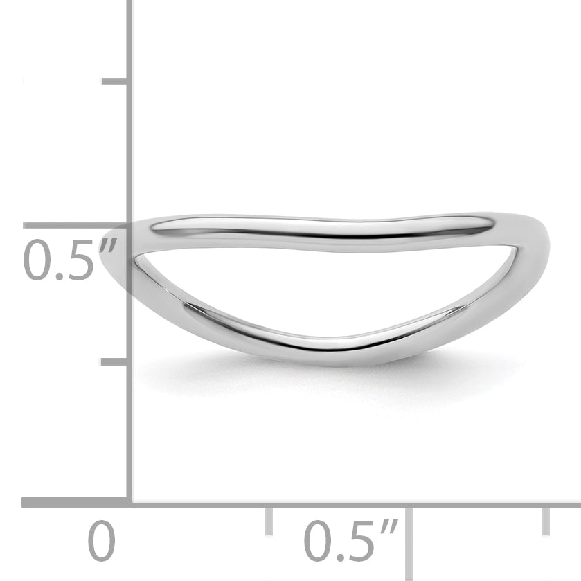 Sterling Silver Stackable Expressions Polished Rhodium Plate Wave Ring