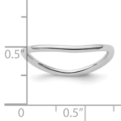 Sterling Silver Stackable Expressions Polished Rhodium Plate Wave Ring