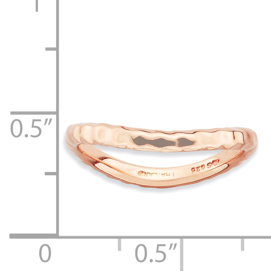 Sterling Silver Stackable Expressions Polished Pink Plate Wave Ring
