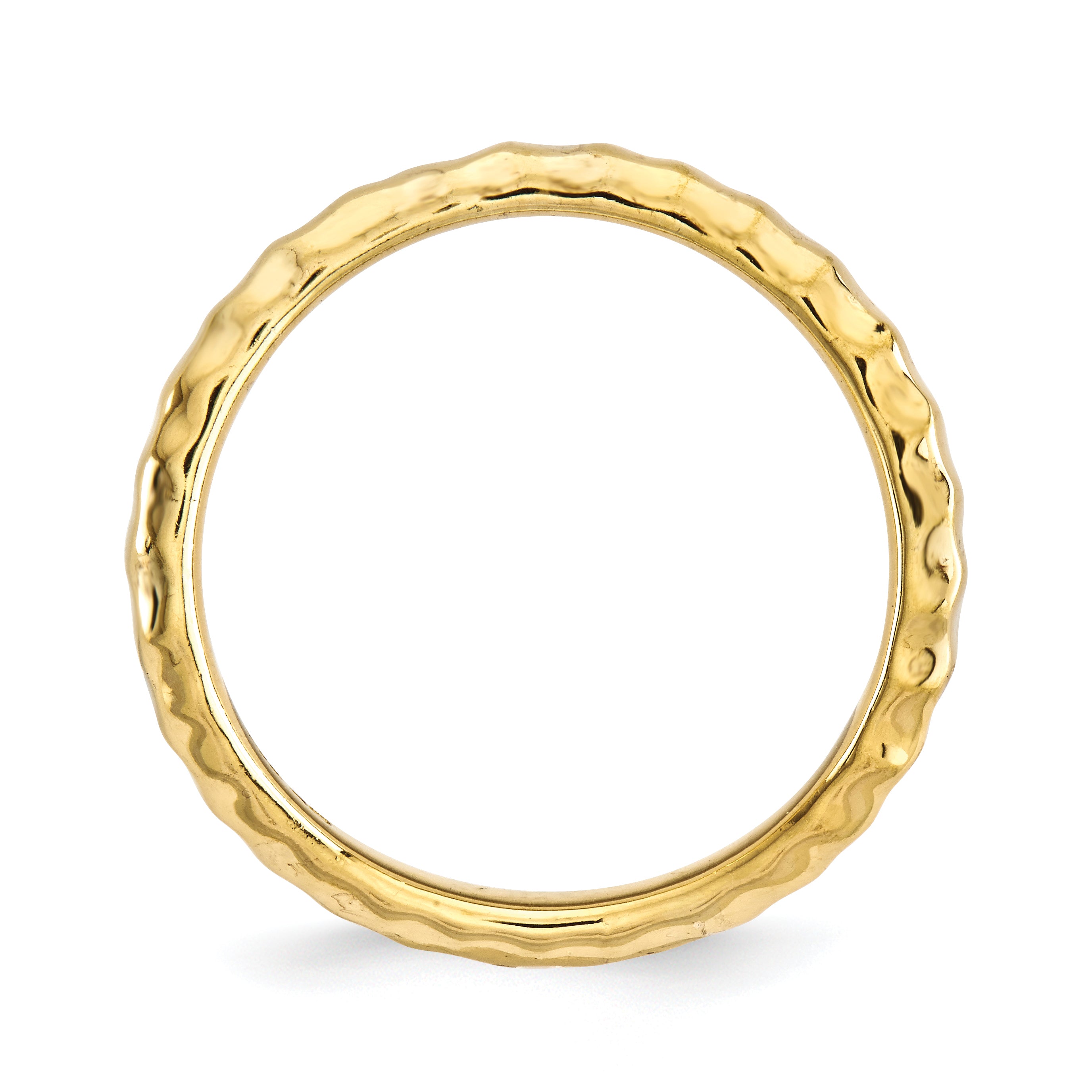 Sterling Silver Stackable Expressions Polished Gold Plate Wave Ring