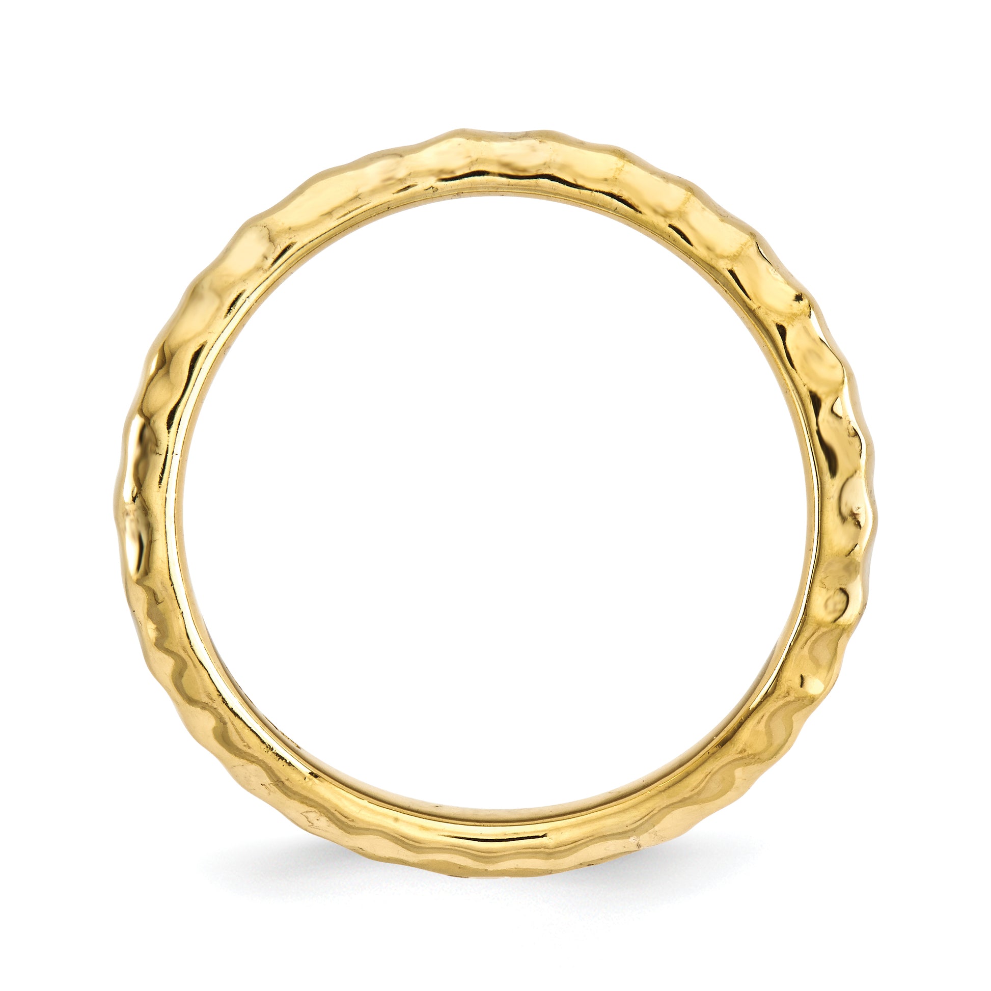Sterling Silver Stackable Expressions Polished Gold Plate Wave Ring