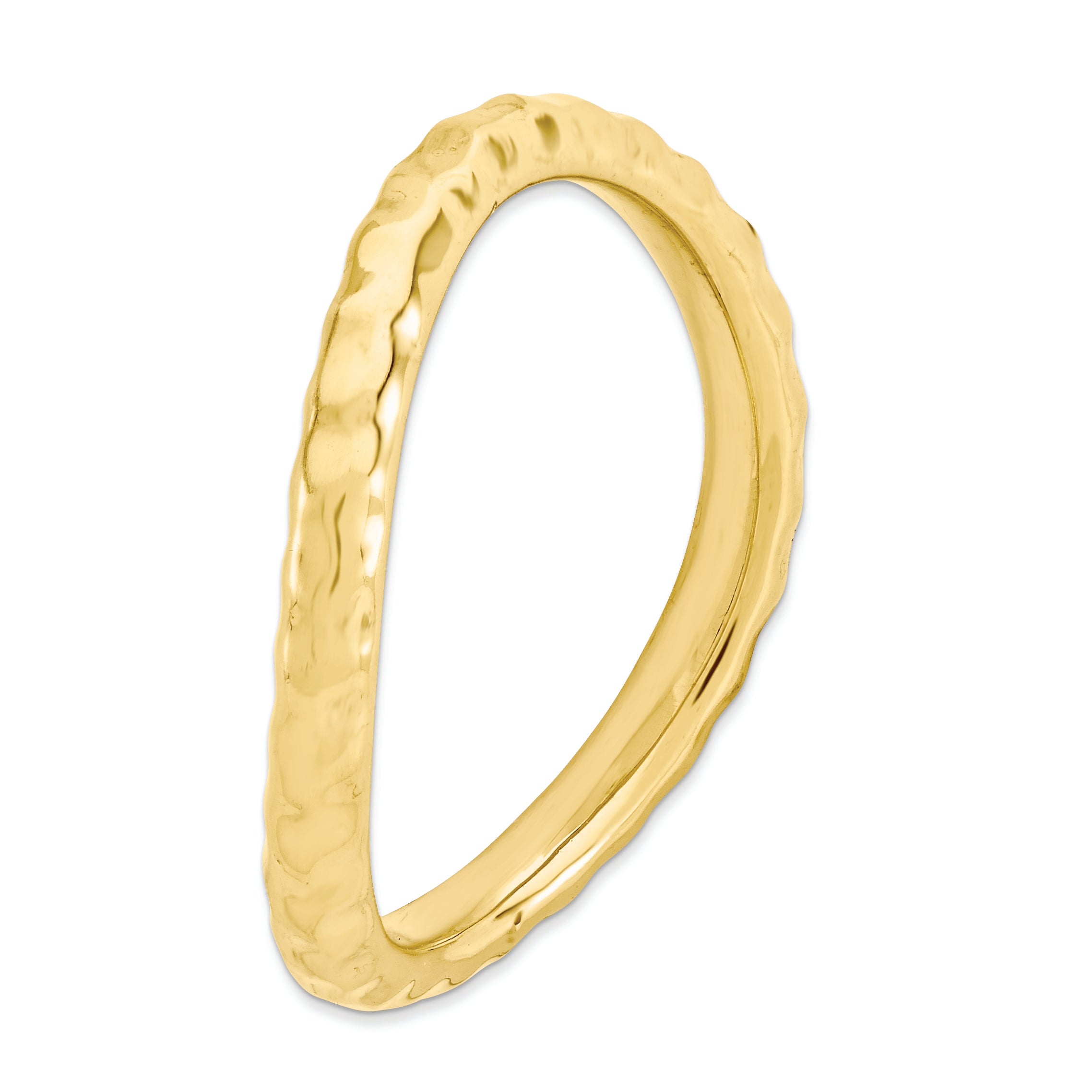 Sterling Silver Stackable Expressions Polished Gold Plate Wave Ring