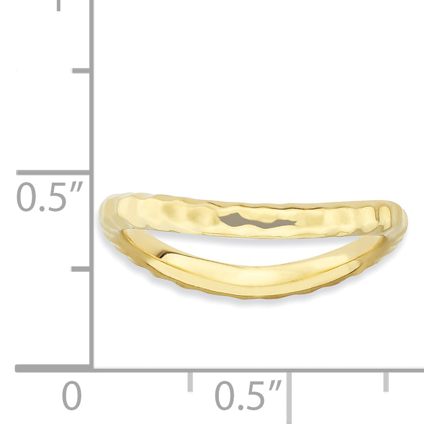 Sterling Silver Stackable Expressions Polished Gold Plate Wave Ring