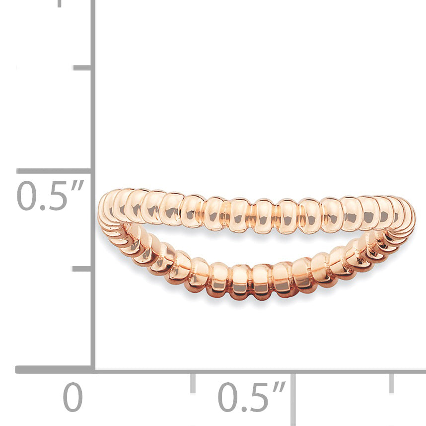 Sterling Silver Stackable Expressions Polished Pink Plate Wave Ring