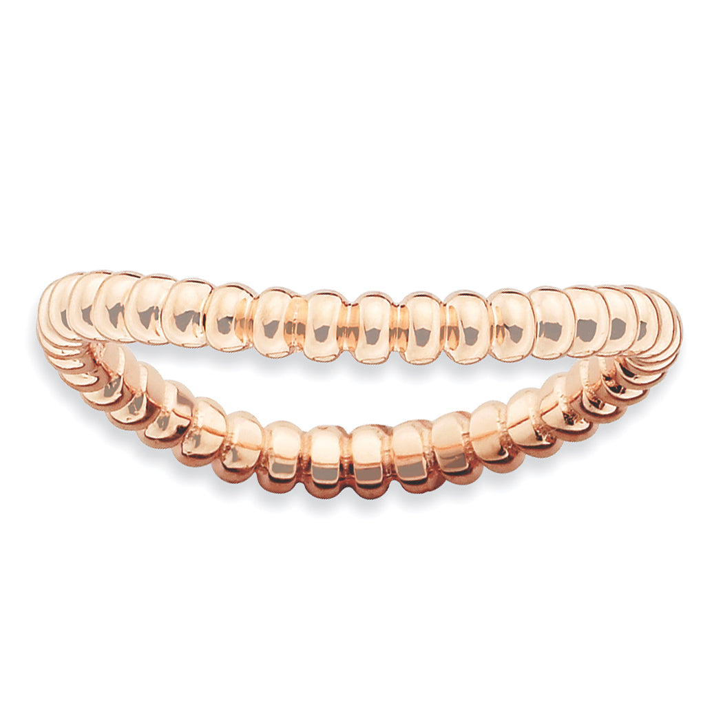 Sterling Silver Stackable Expressions Polished Pink Plate Wave Ring