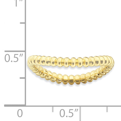 Sterling Silver Stackable Expressions Polished Gold Plate Wave Ring