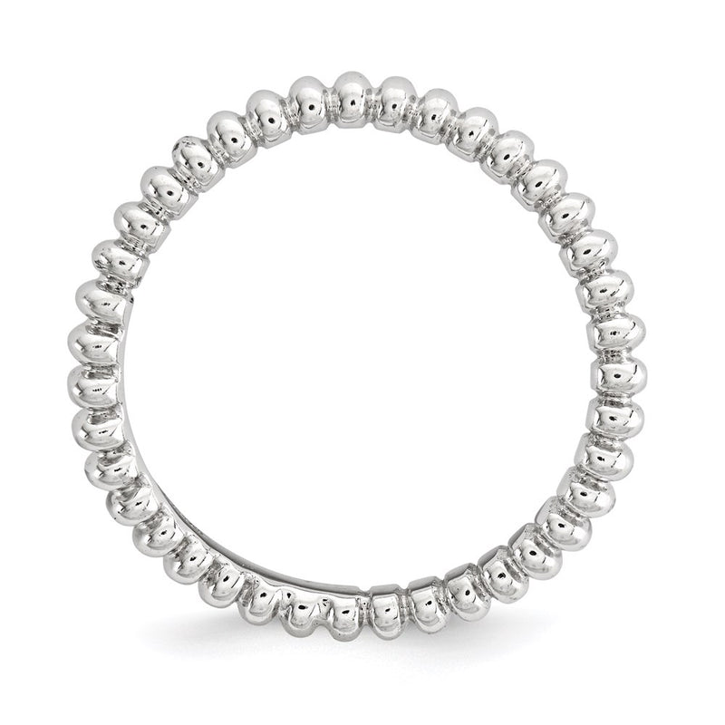 Sterling Silver Stackable Expressions Polished Rhodium Plate Wave Ring