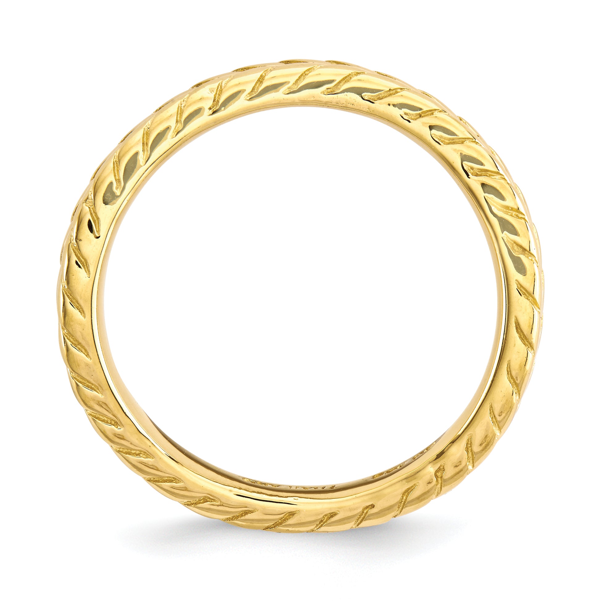 Sterling Silver Stackable Expressions Polished Gold Plate Wave Ring