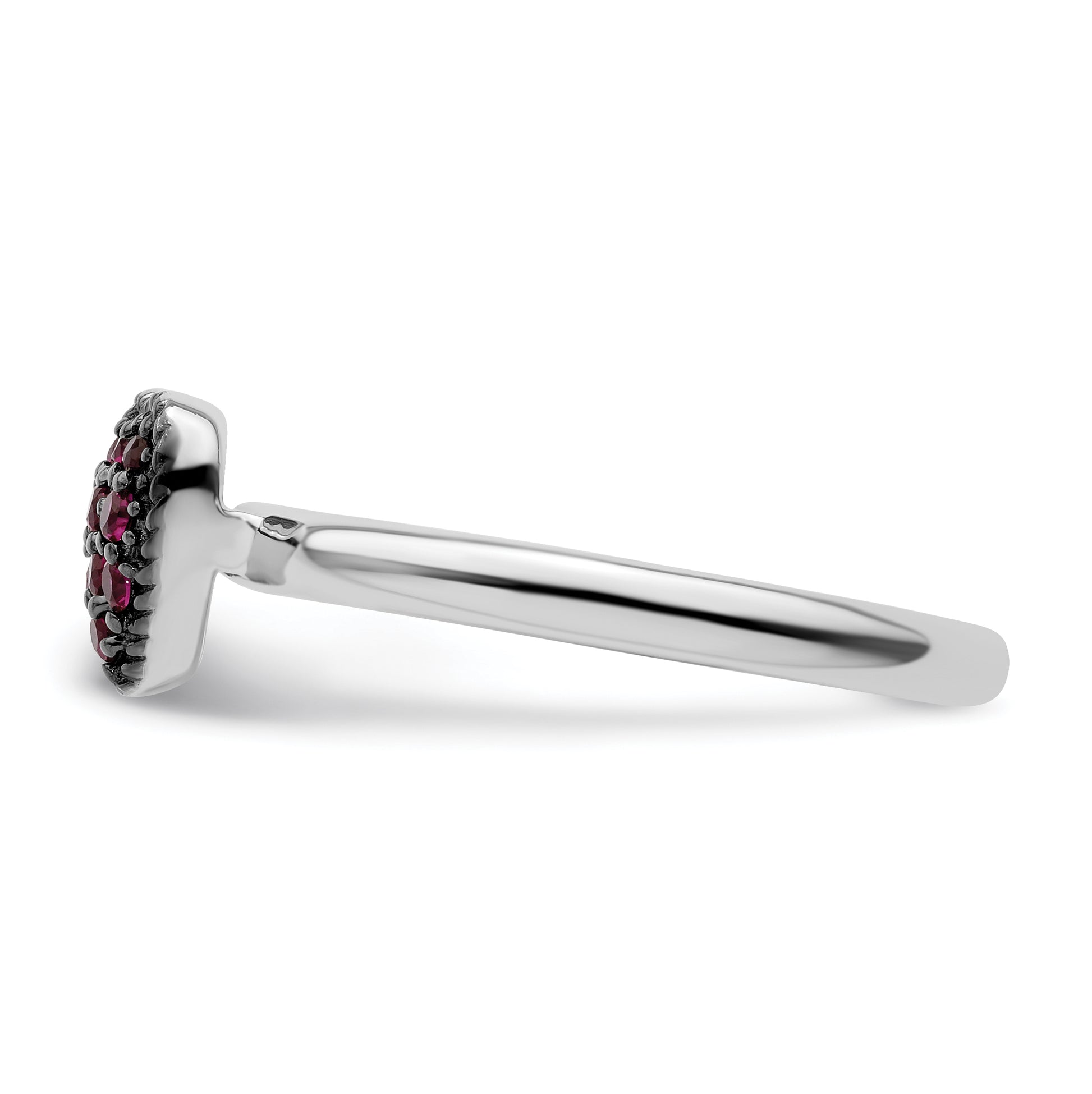 Sterling Silver Stackable Expressions Cr Ruby Heart Ring