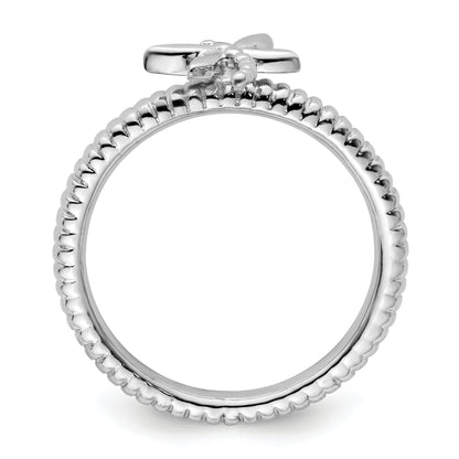 Sterling Silver Stackable Expressions Dragonfly Ring