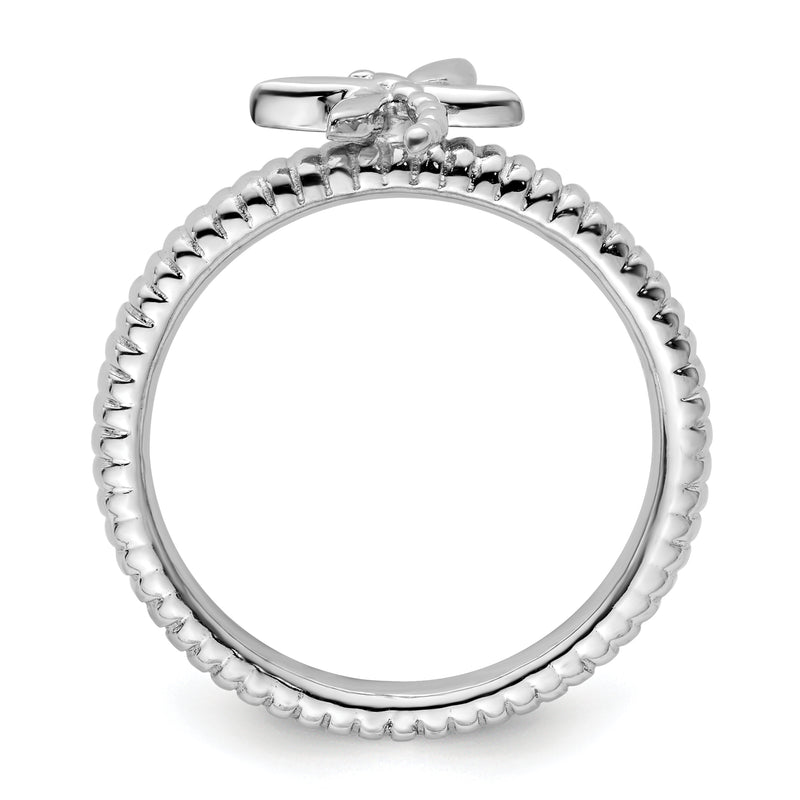 Sterling Silver Stackable Expressions Dragonfly Ring
