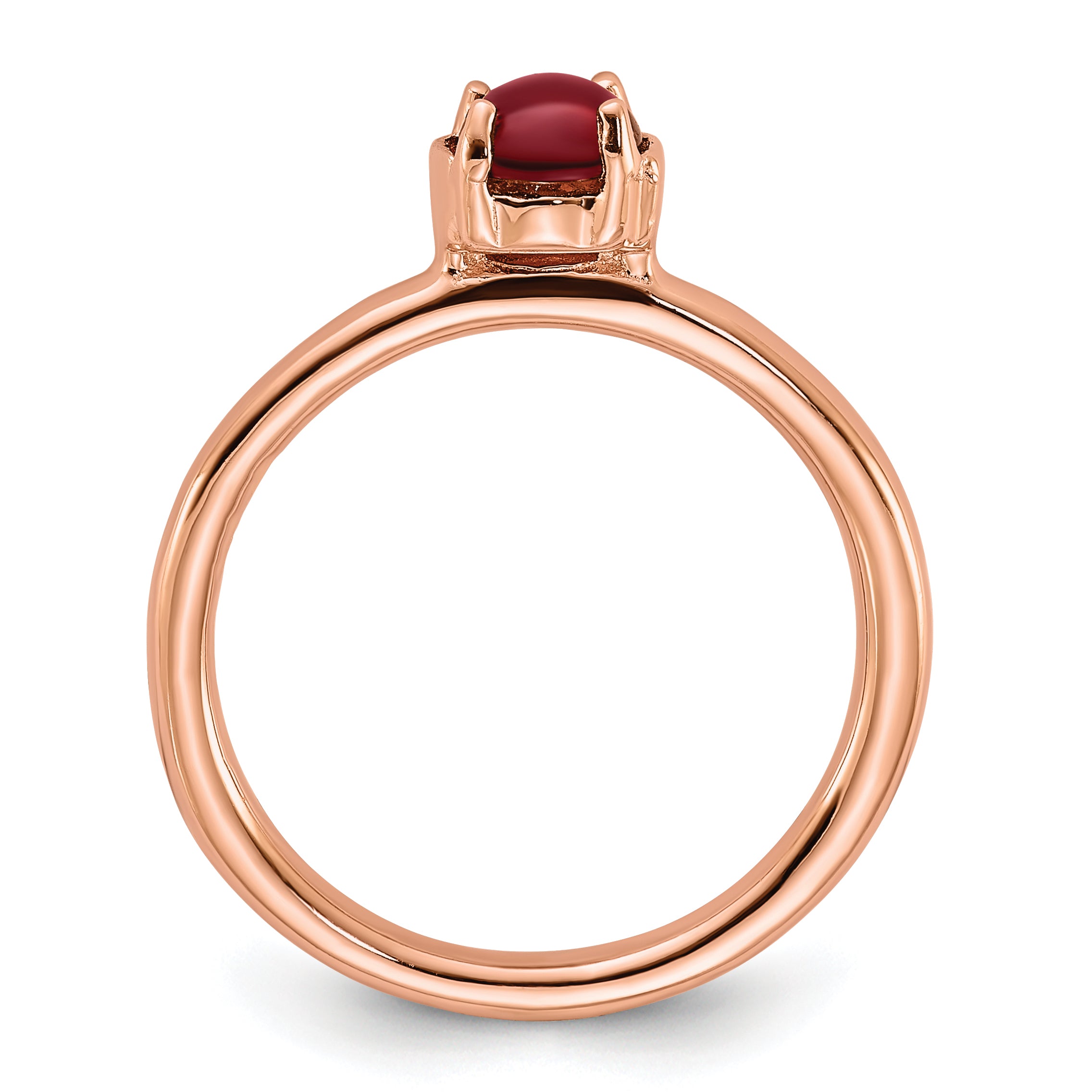 Sterling Silver Stackable Expressions Garnet Pink Plated Ring