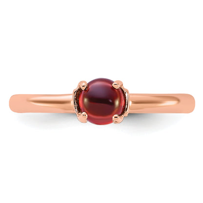 Sterling Silver Stackable Expressions Garnet Pink Plated Ring