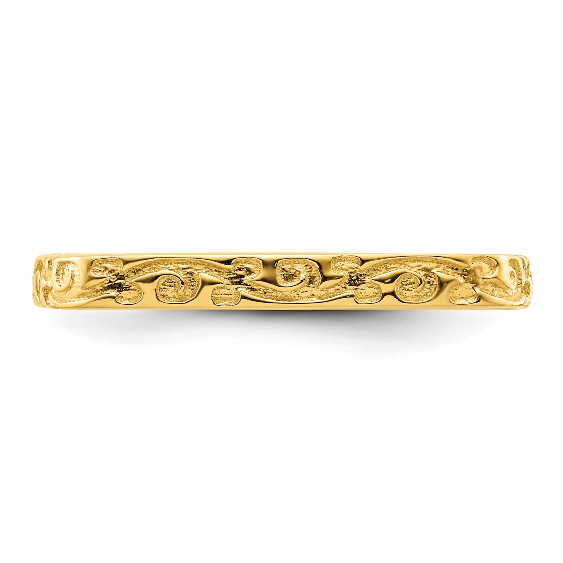 Sterling Silver Stackable Expressions Polished Gold Plated Square Ring