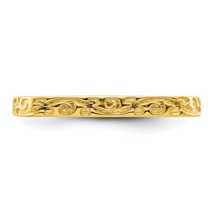 Sterling Silver Stackable Expressions Polished Gold Plated Square Ring