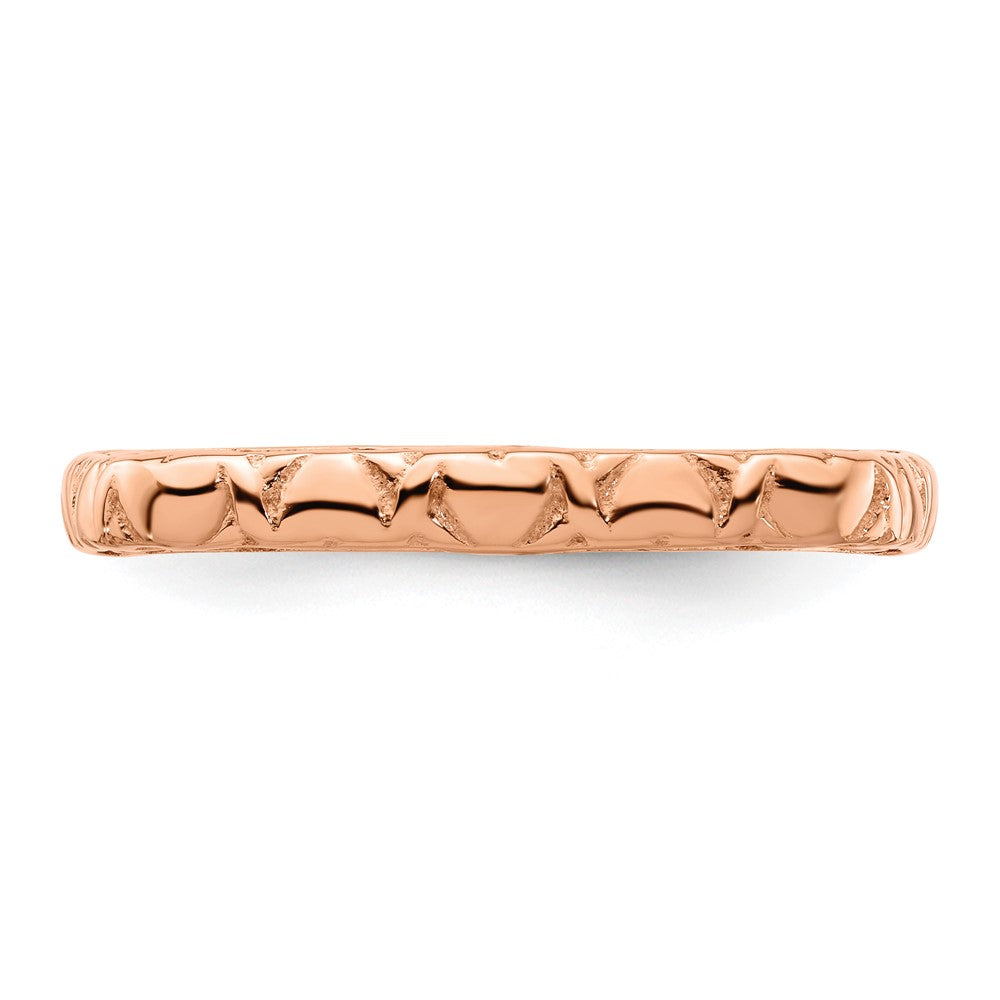 Sterling Silver Stackable Expressions Polished Pink Plated Square Ring