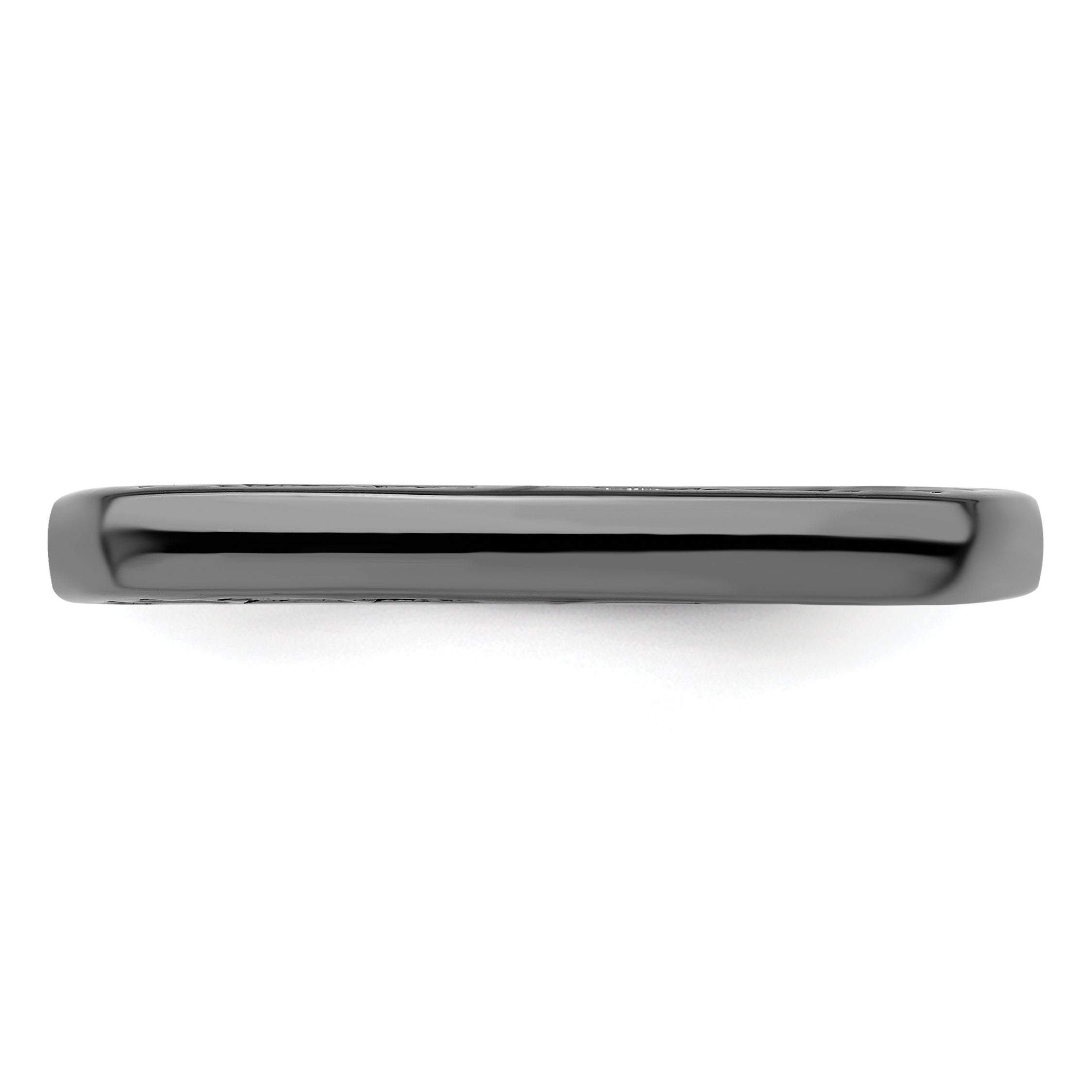 Sterling Silver Stackable Expressions Polished Black Plated Square Ring