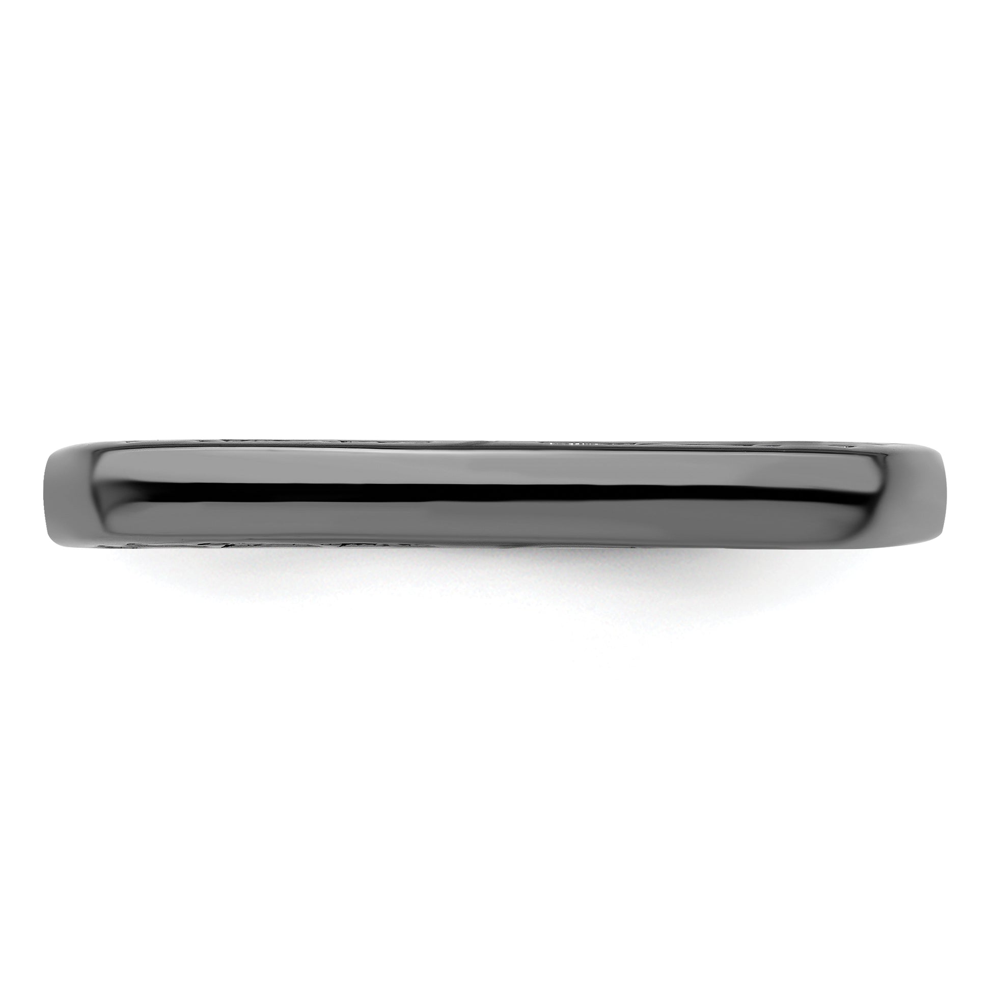 Sterling Silver Stackable Expressions Polished Black Plated Square Ring