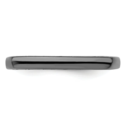 Sterling Silver Stackable Expressions Polished Black Plated Square Ring
