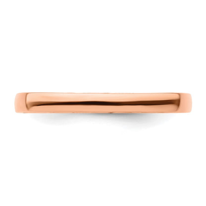 Sterling Silver Stackable Expressions Polished Pink Plated Square Ring