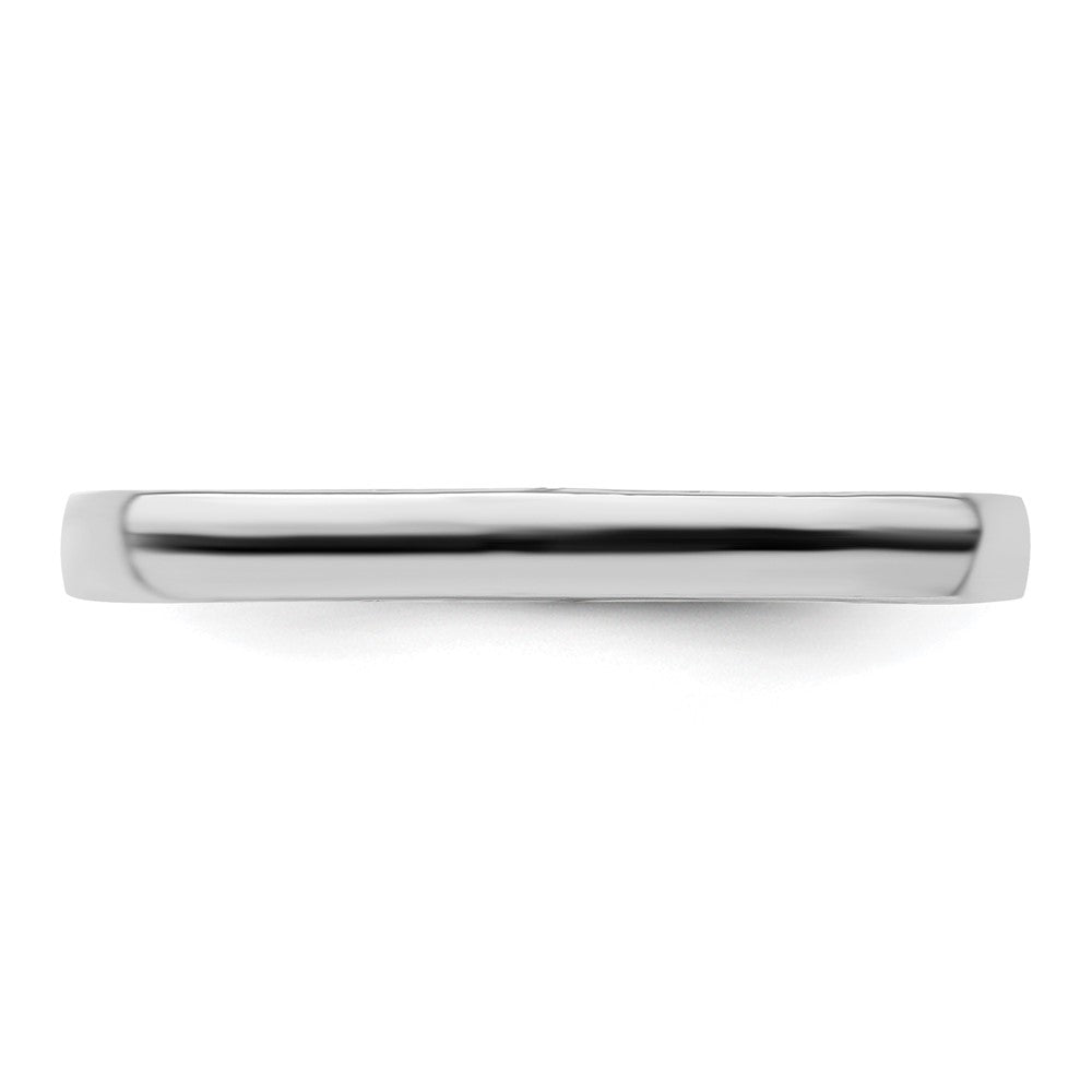 Sterling Silver Ss Stackable Expressions Polished Rhodium Plated Square Ring