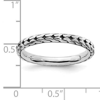 Sterling Silver Stackable Expressions Antiqued Ring