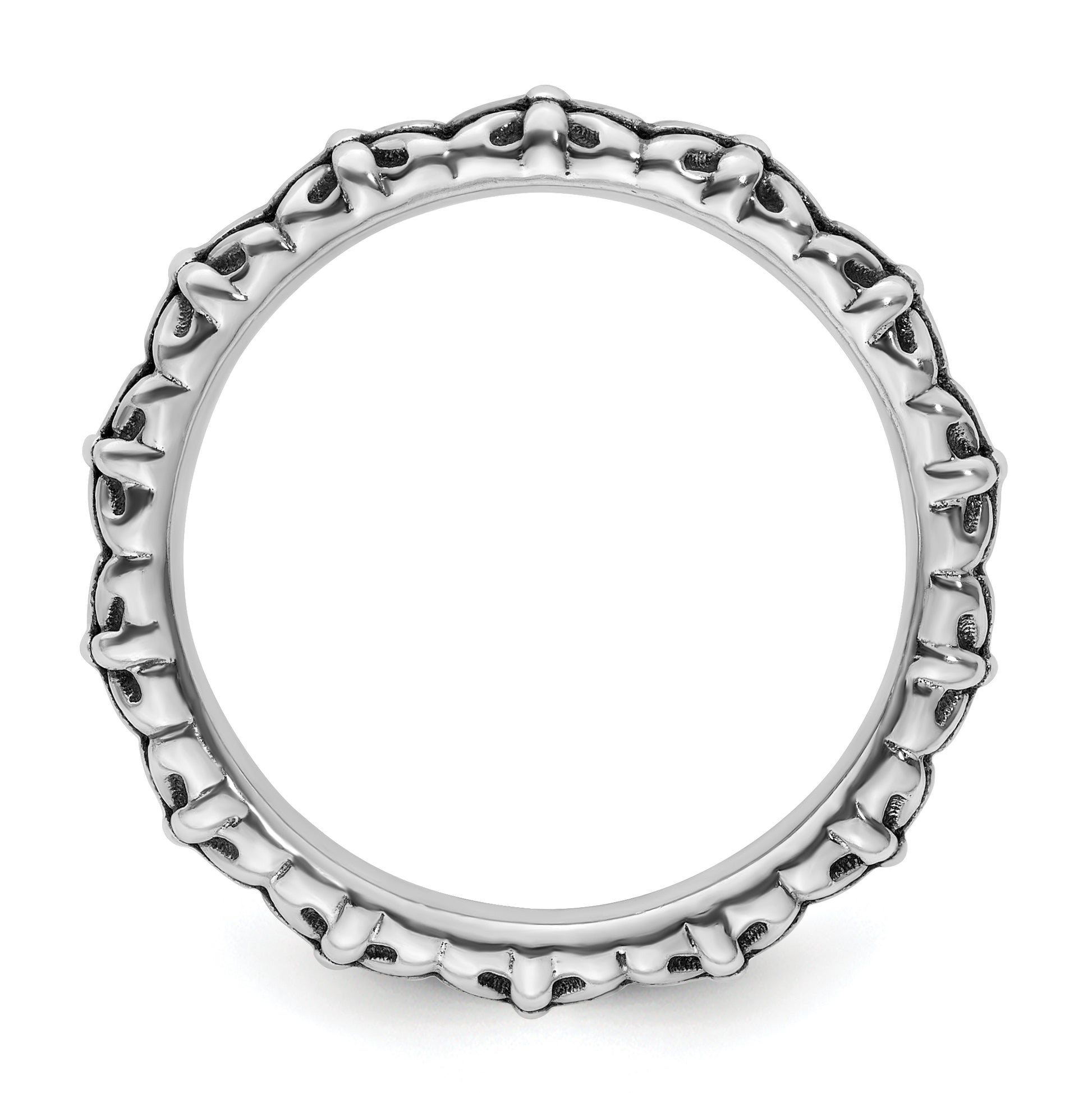 Sterling Silver Stackable Expressions Antiqued Ring