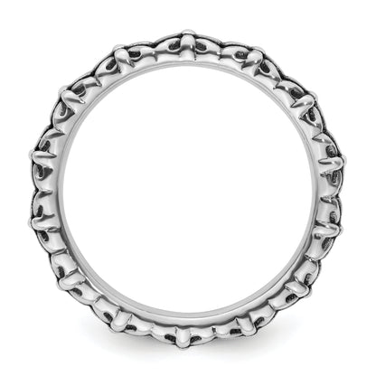 Sterling Silver Stackable Expressions Antiqued Ring