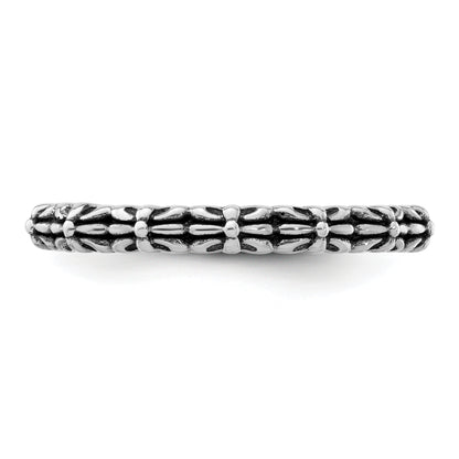 Sterling Silver Stackable Expressions Antiqued Ring