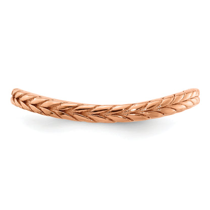 Sterling Silver Stackable Expressions Polished Pink Plated Wave Ring