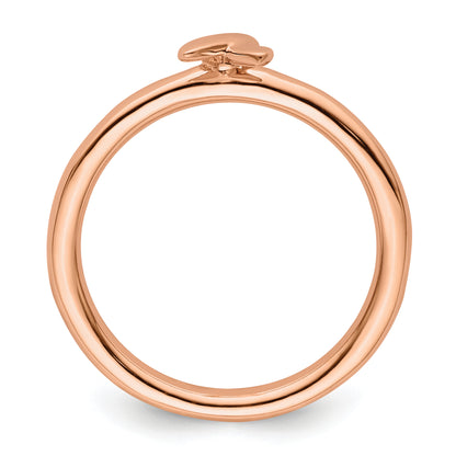 Sterling Silver Stackable Expressions Rose Gold Awareness Ribbon Ring