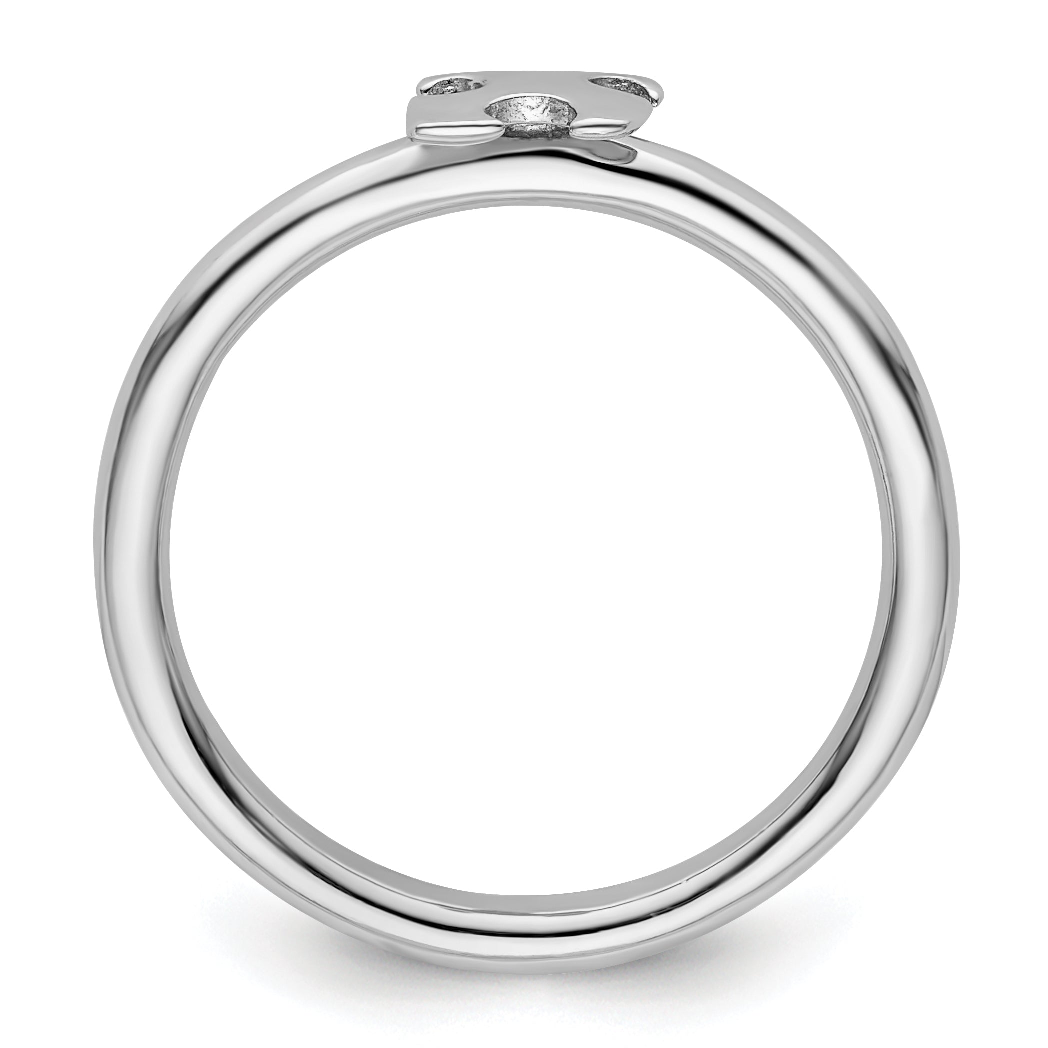 Sterling Silver Stackable Exp. Rhodium Plated Awareness Puzzle Piece Ring