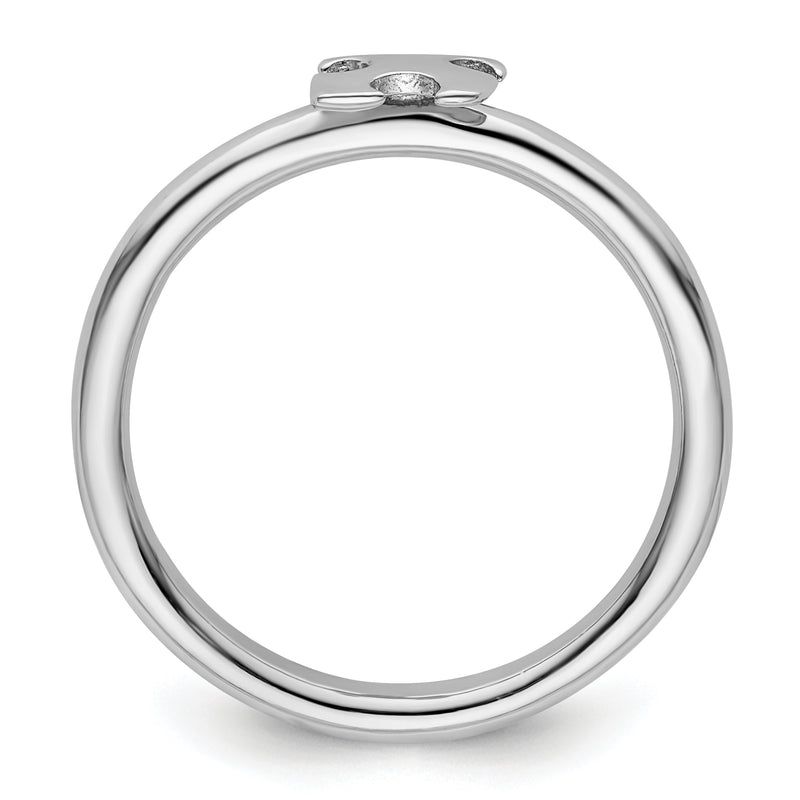 Sterling Silver Stackable Exp. Rhodium Plated Awareness Puzzle Piece Ring