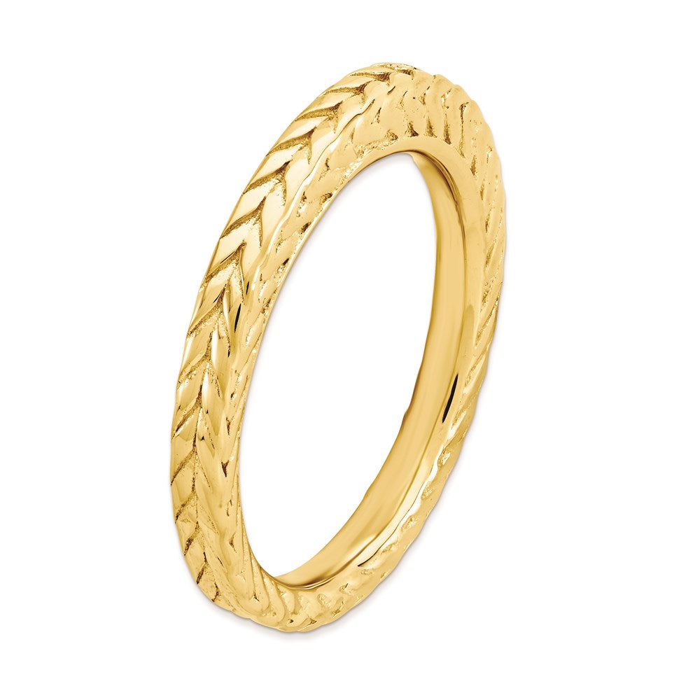 Sterling Silver Stackable Expressions Gold Plated Domed Ring