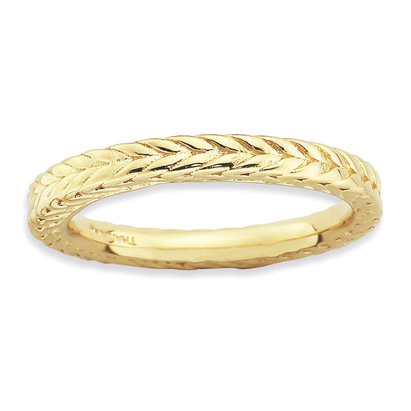 Sterling Silver Stackable Expressions Gold Plated Domed Ring
