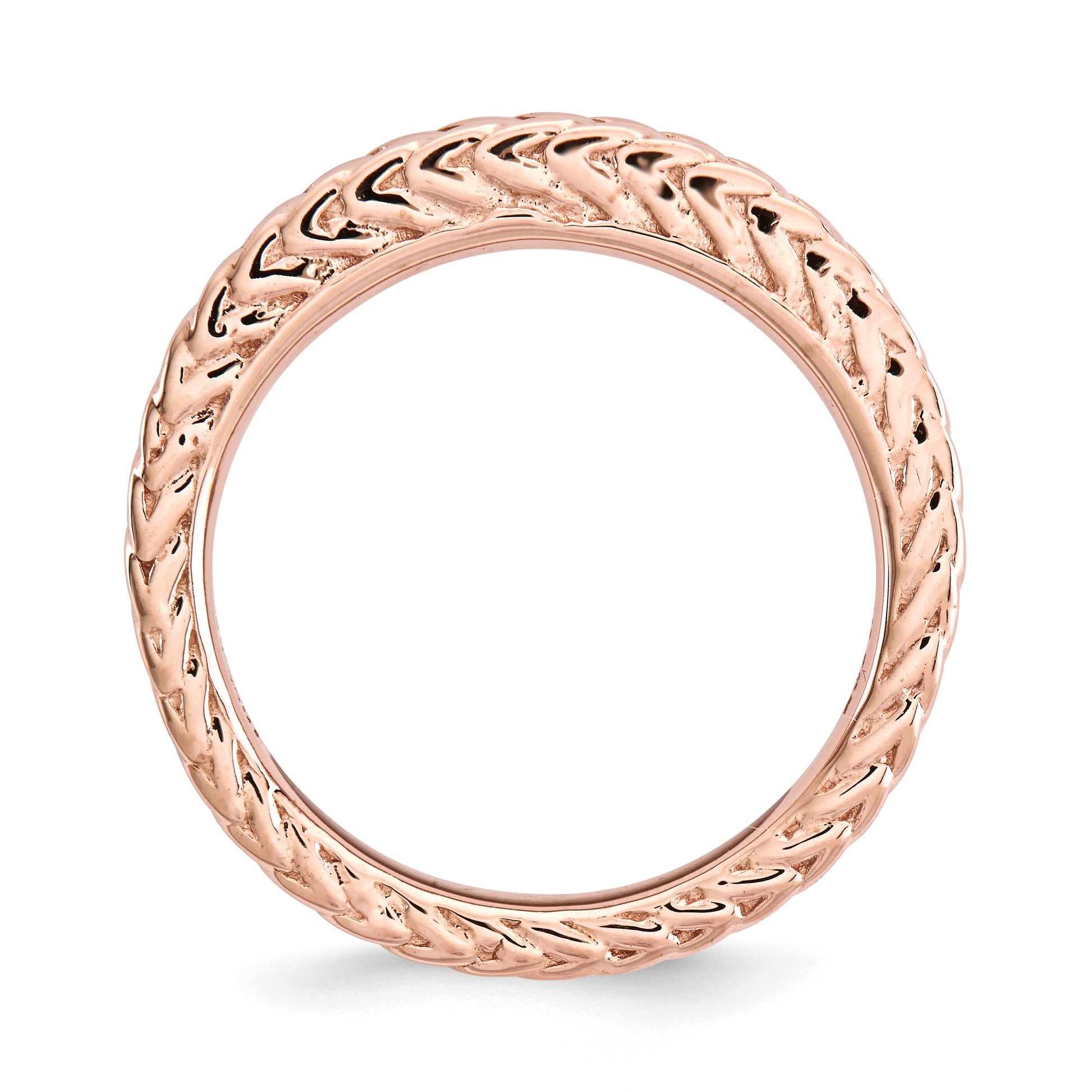 Sterling Silver Stackable Expressions Pink Plated Domed Ring