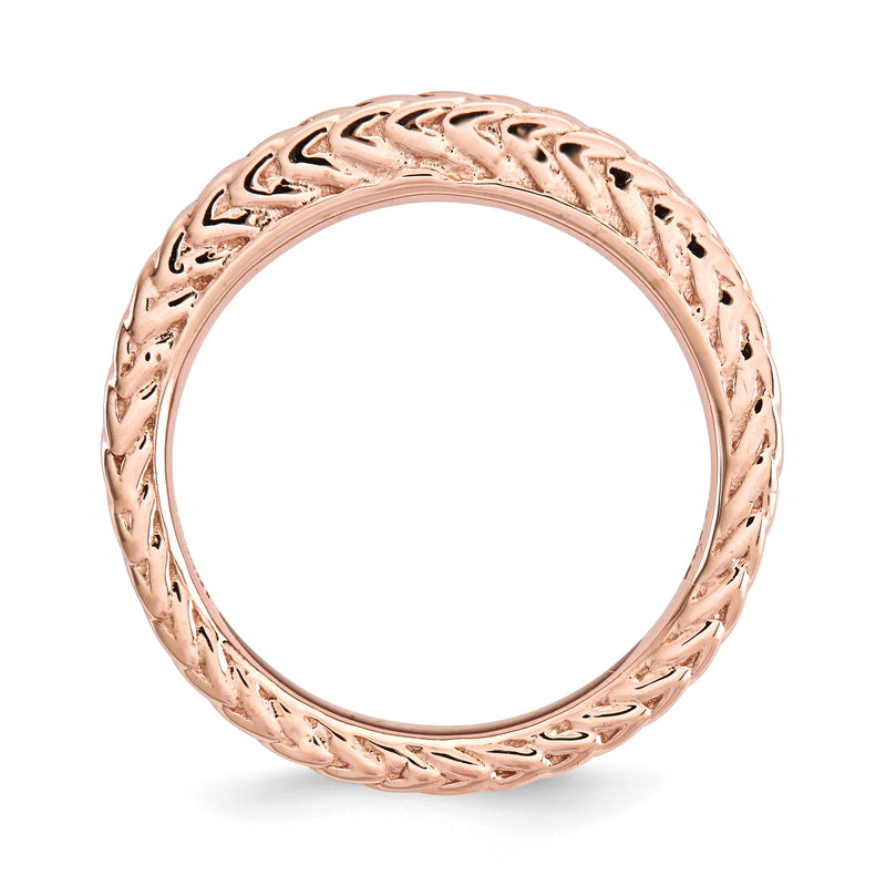 Sterling Silver Stackable Expressions Pink Plated Domed Ring