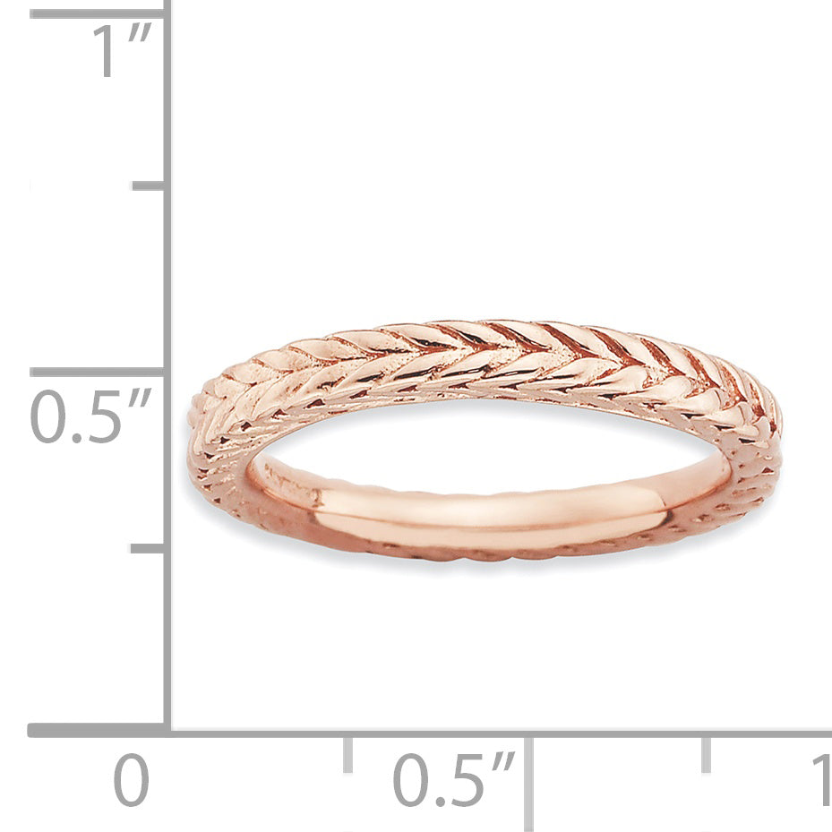 Sterling Silver Stackable Expressions Pink Plated Domed Ring