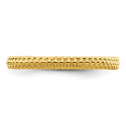 Sterling Silver Stackable Expressions Gold Plated Domed Ring