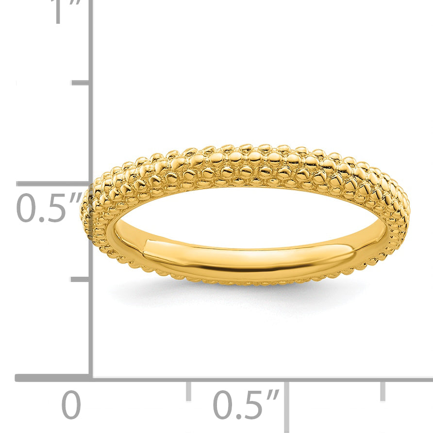 Sterling Silver Stackable Expressions Gold Plated Domed Ring