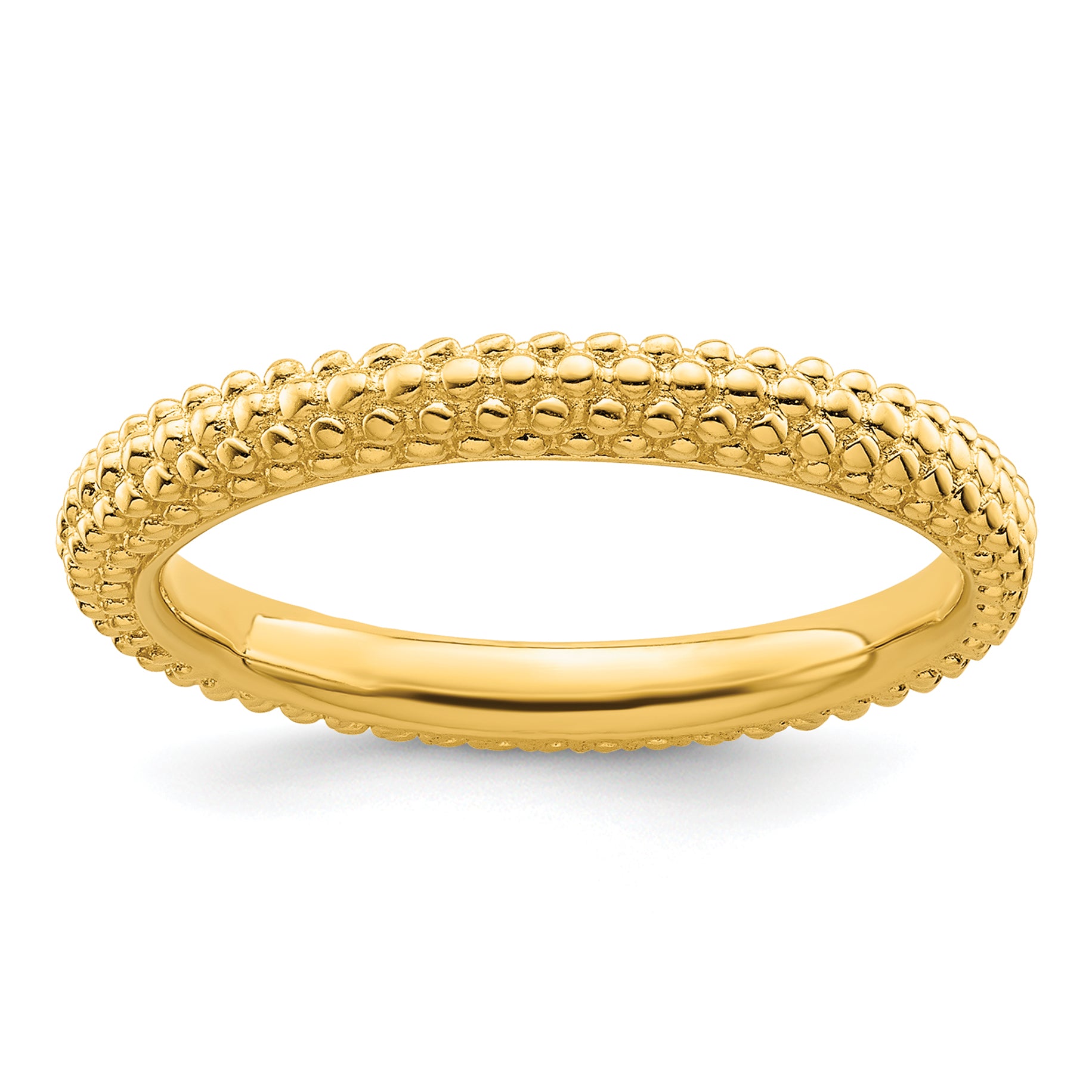 Sterling Silver Stackable Expressions Gold Plated Domed Ring