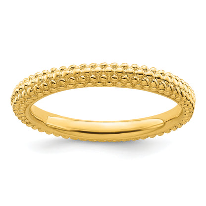 Sterling Silver Stackable Expressions Gold Plated Domed Ring