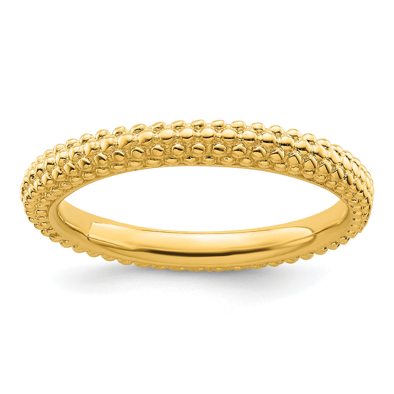 Sterling Silver Stackable Expressions Gold Plated Domed Ring